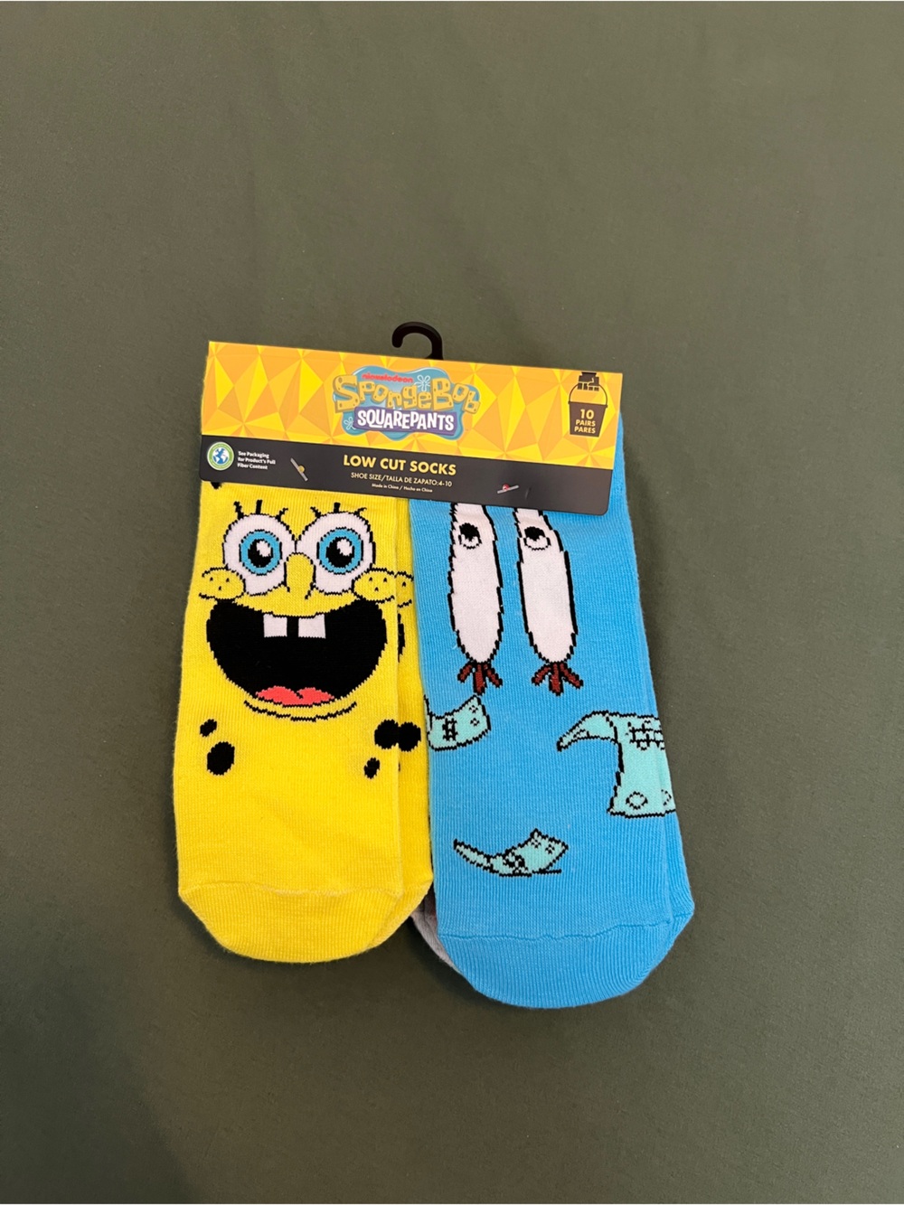 SpongeBob Squarepants Low Cut Socks - 10 Pairs